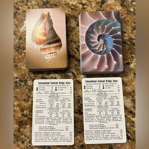 Vintage Bridge Poker Cards Seashell Themed